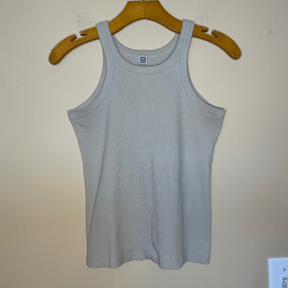 Toteme Gray Ribbed Tank Top - Picture 1 of 6